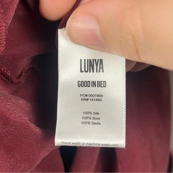 Lunya Washable Silk short sleeve Tee Calliope Wine size XS - Picture 5 of 7